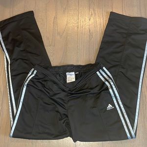 VTG Adidas Workout Pants Baby Blue Satin stripes size M